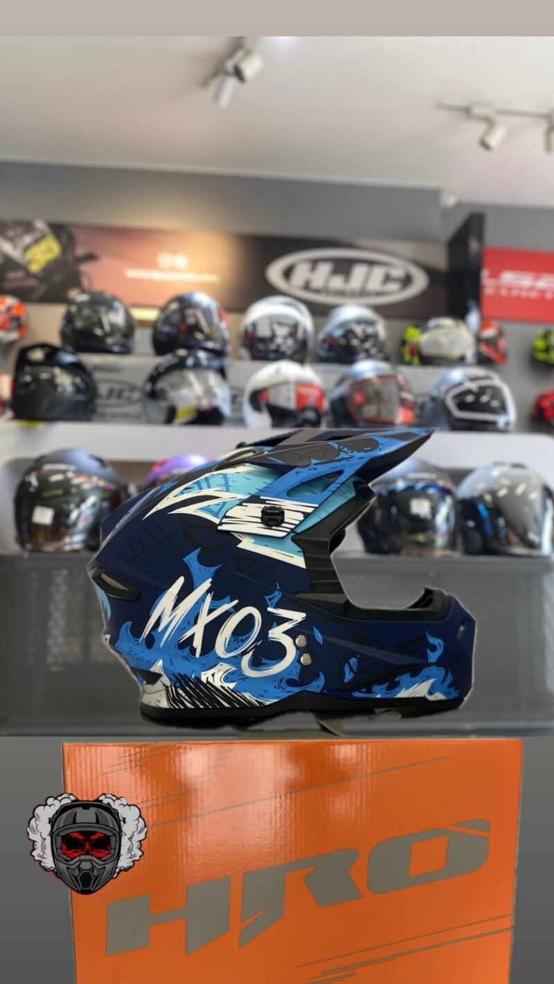 CASCO TIPO CROSS MX03 HRO AZUL