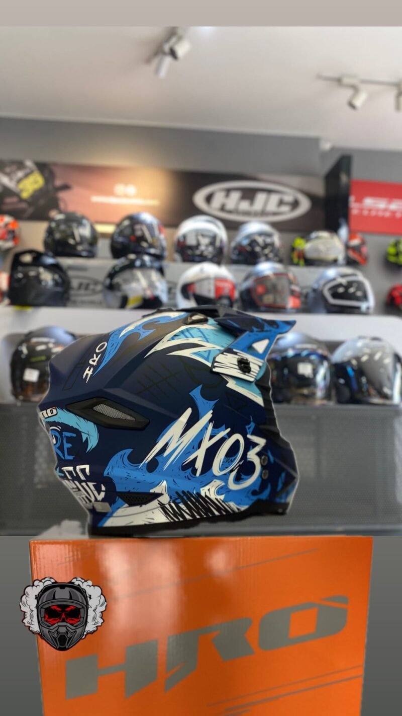 CASCO TIPO CROSS MX03 HRO AZUL - Image 2
