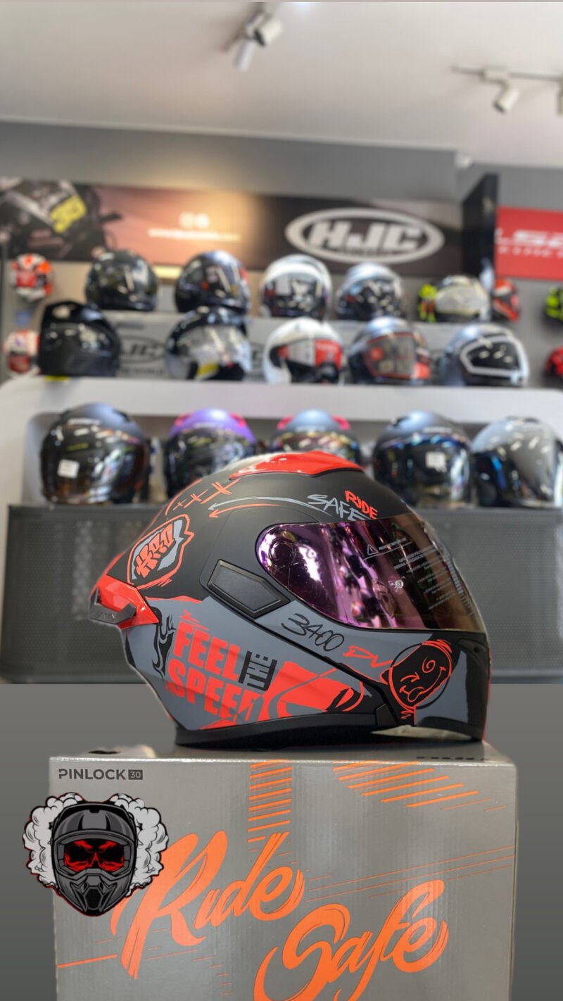 CASCO ABATIBLE HRO 3400 ROJO RAZOR