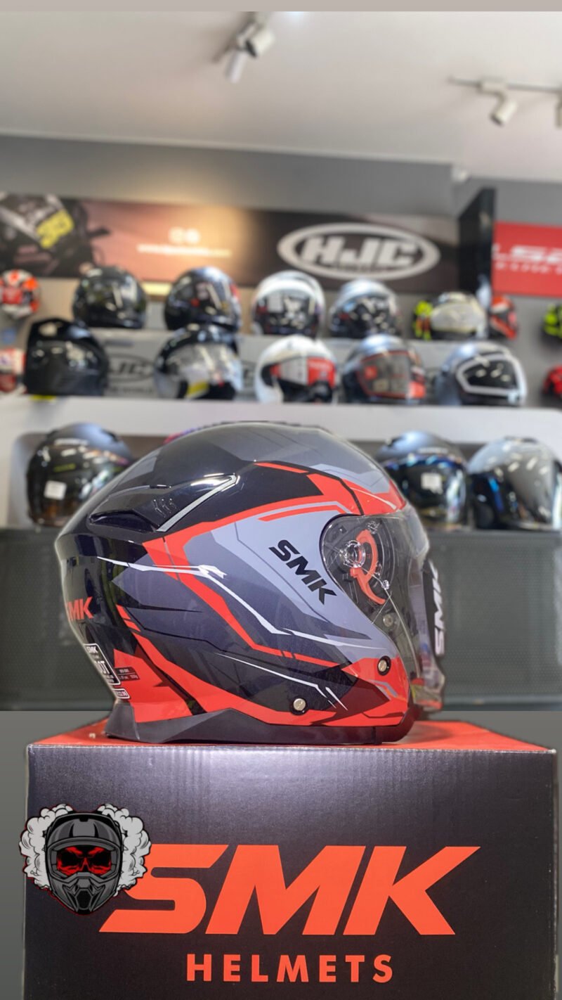 CASCO ABIERTO SMK NEGRO ROJO - Image 2