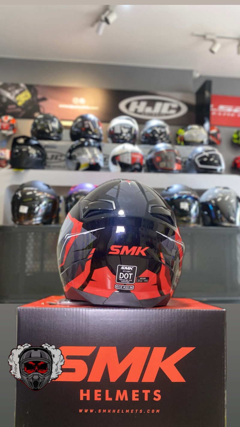 CASCO ABIERTO SMK NEGRO ROJO - Image 3