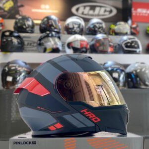 CASCO ABATIBLE HRO 3440 ROJO GRIS