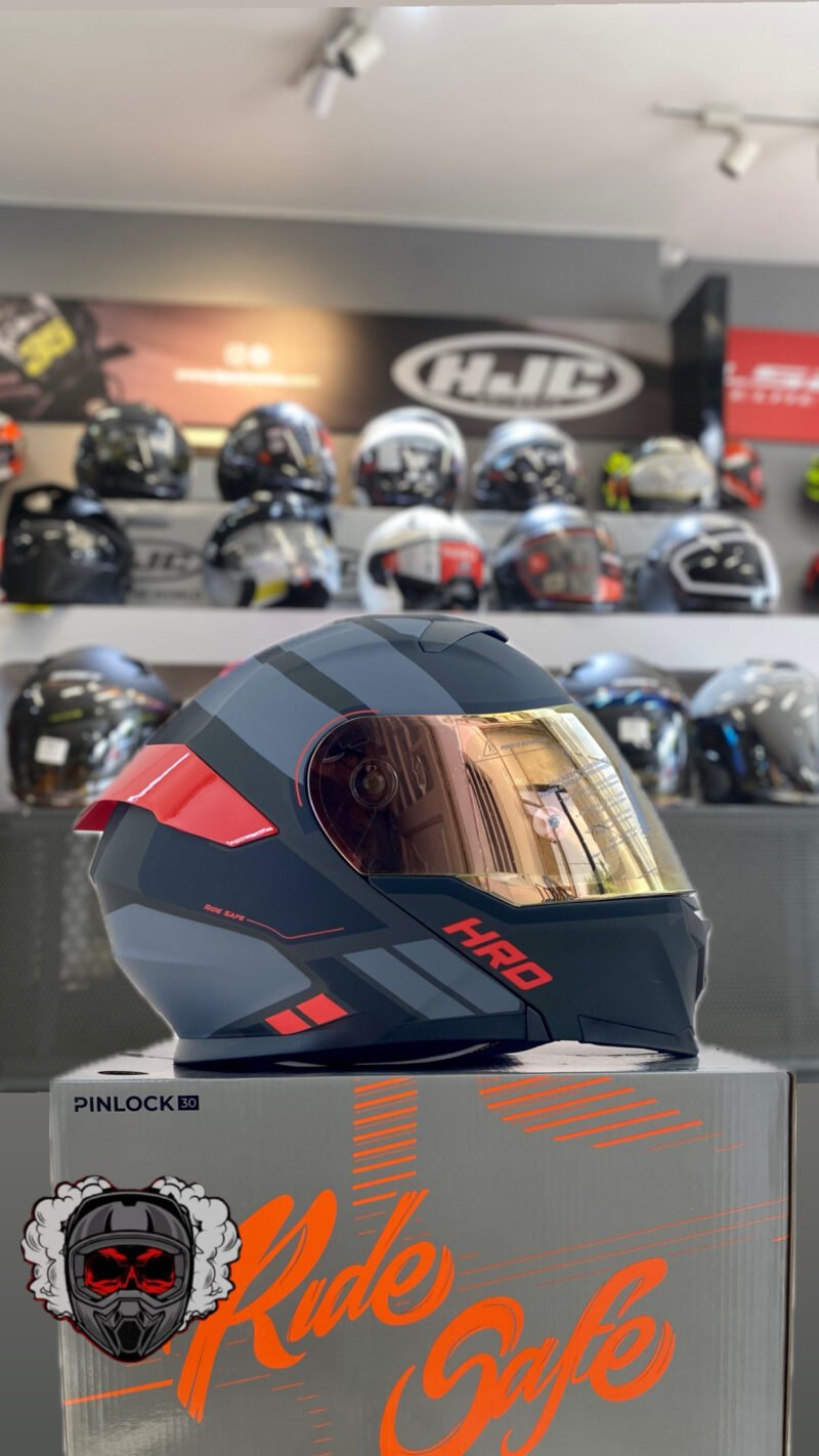 CASCO ABATIBLE HRO 3440 ROJO GRIS