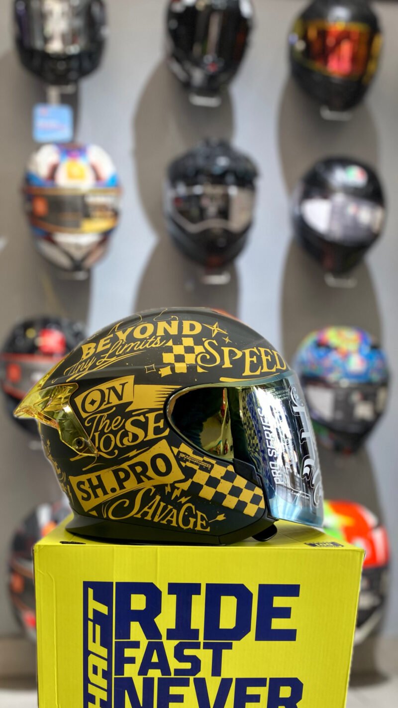 CASCO ABIERTO SHAFT 240 PRO SERIES AMARILLO NEGRO