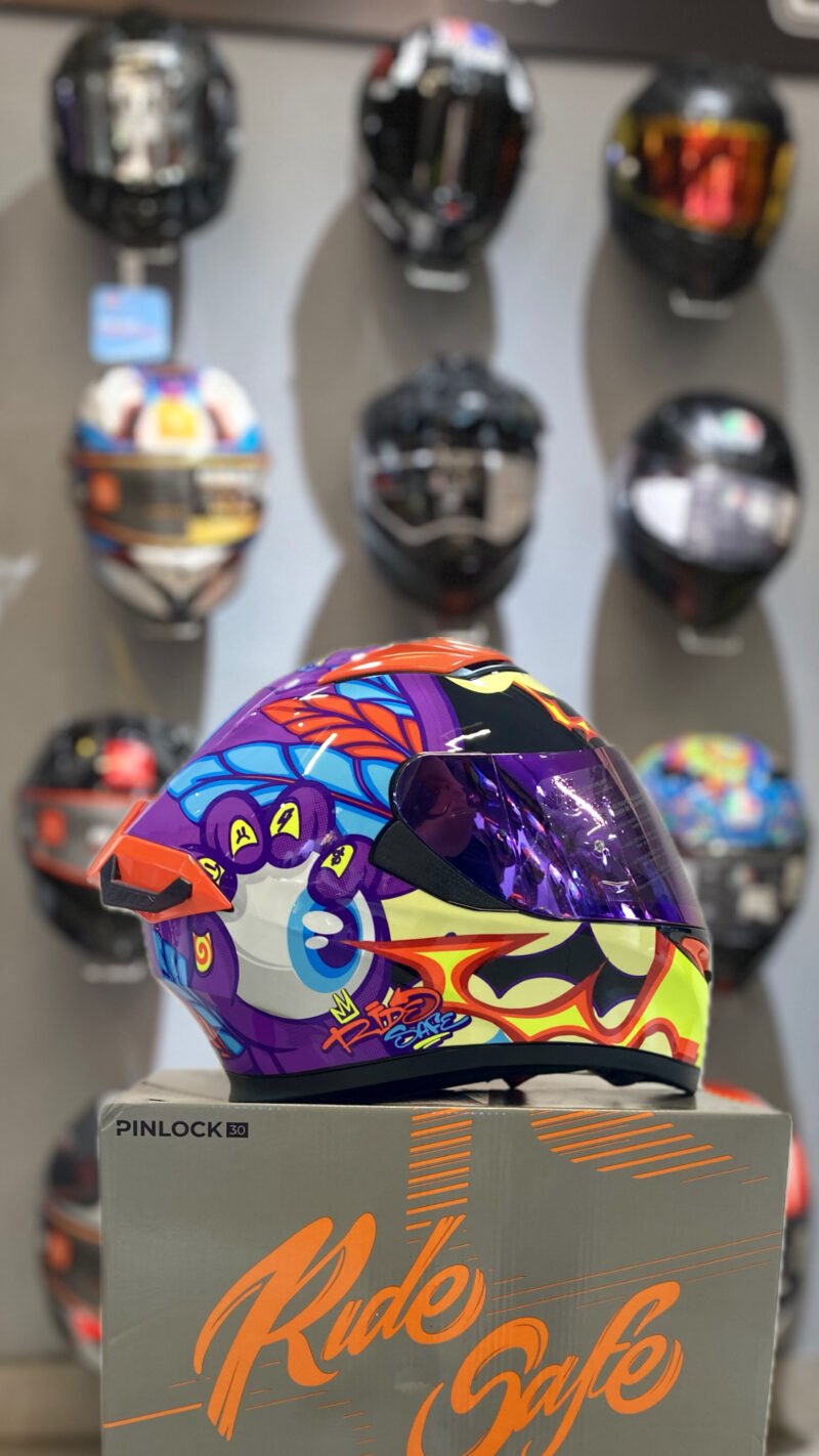 CASCO HRO 516 NARANJA/AZUL
